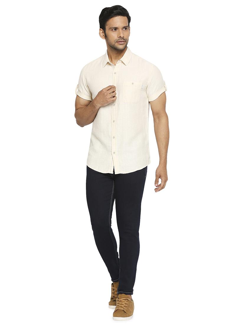 white solid casual shirt - 18329497 - Standard Image - 3