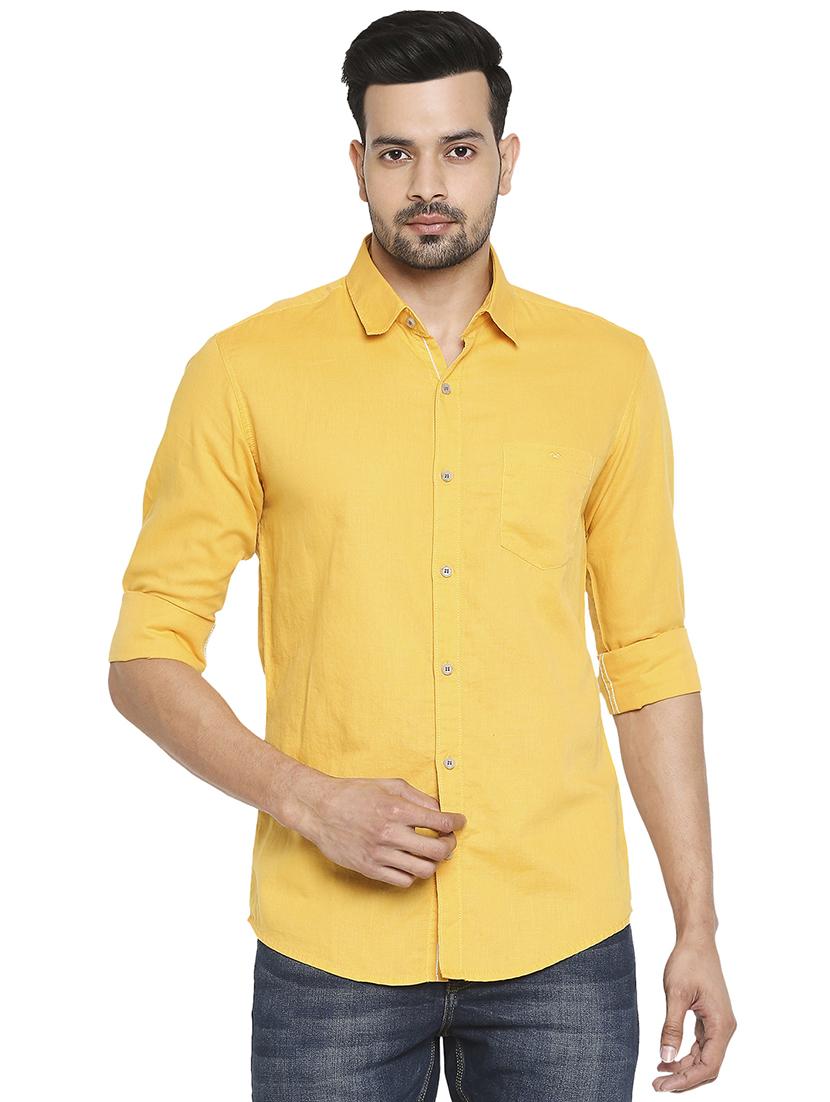 yellow solid casual shirt - 18329502 - Zoom Image - 0