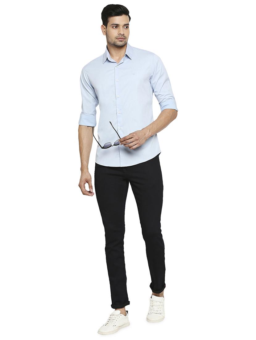 light blue solid casual shirt - 18329505 - Standard Image - 3