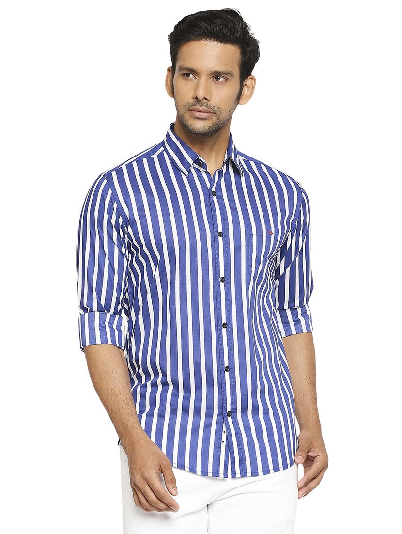 blue striped casual shirt - 18329509 -  Zoom Image - 0
