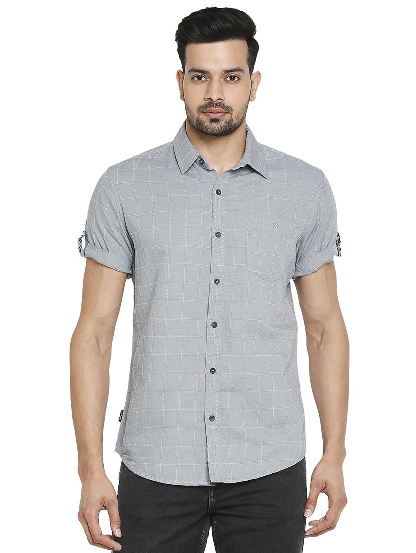 grey checked casual shirt - 18329520 -  Zoom Image - 0