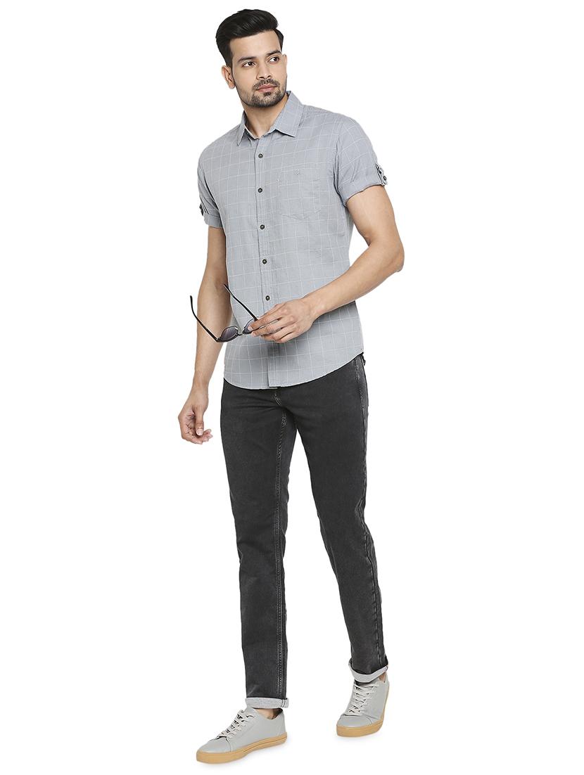 grey checked casual shirt - 18329520 - Standard Image - 3