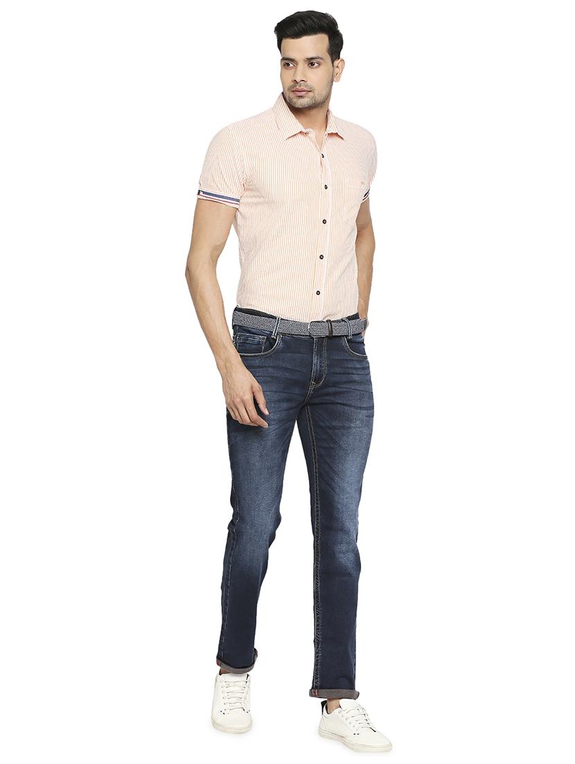 orange striped casual shirt - 18329531 - Standard Image - 3