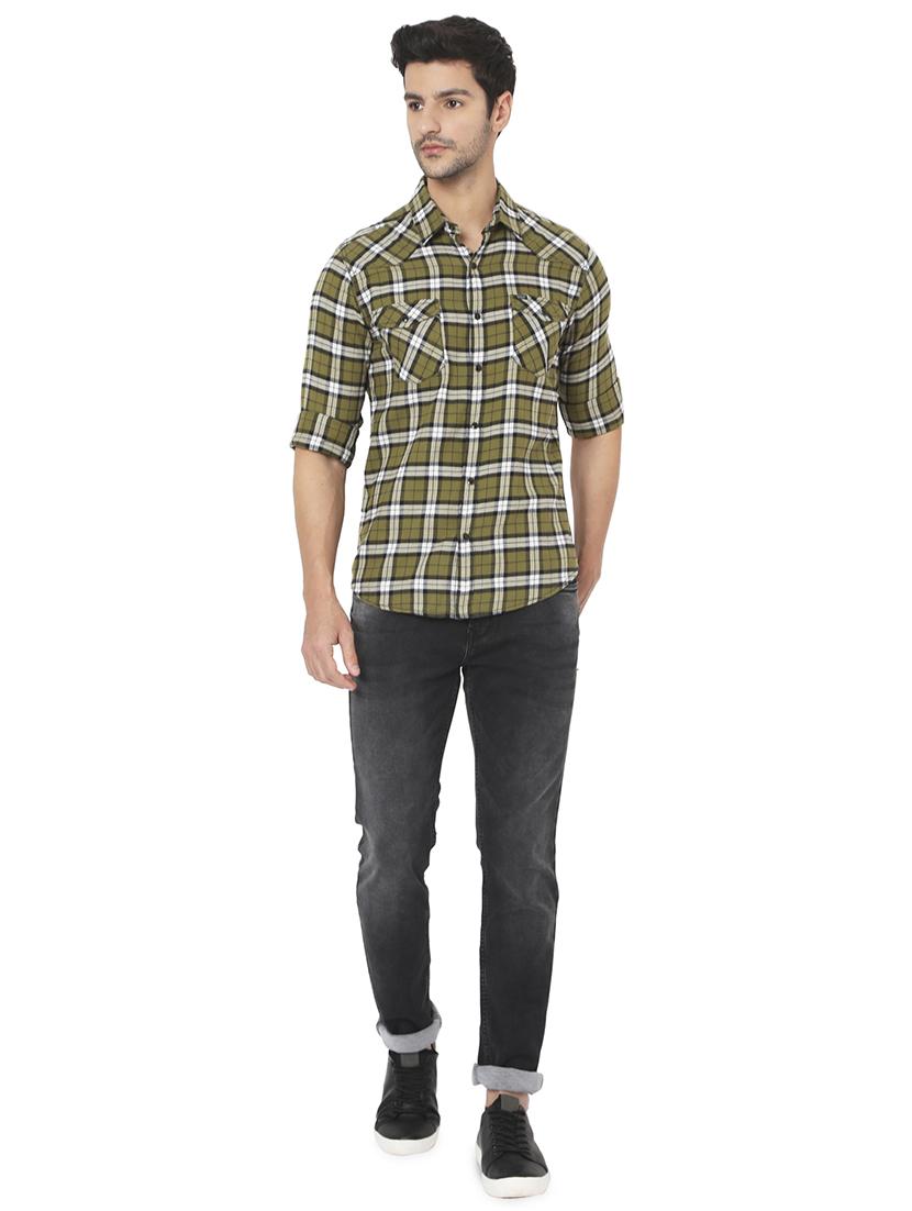 green checked casual shirt - 18329598 - Standard Image - 3
