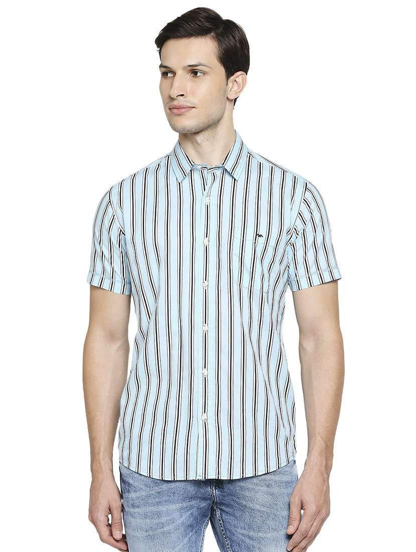 light blue striped casual shirt - 18329639 - Zoom Image - 0
