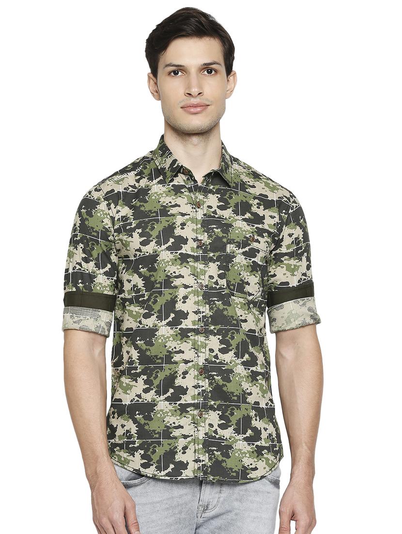 green camouflage casual shirt - 18329650 - Zoom Image - 0