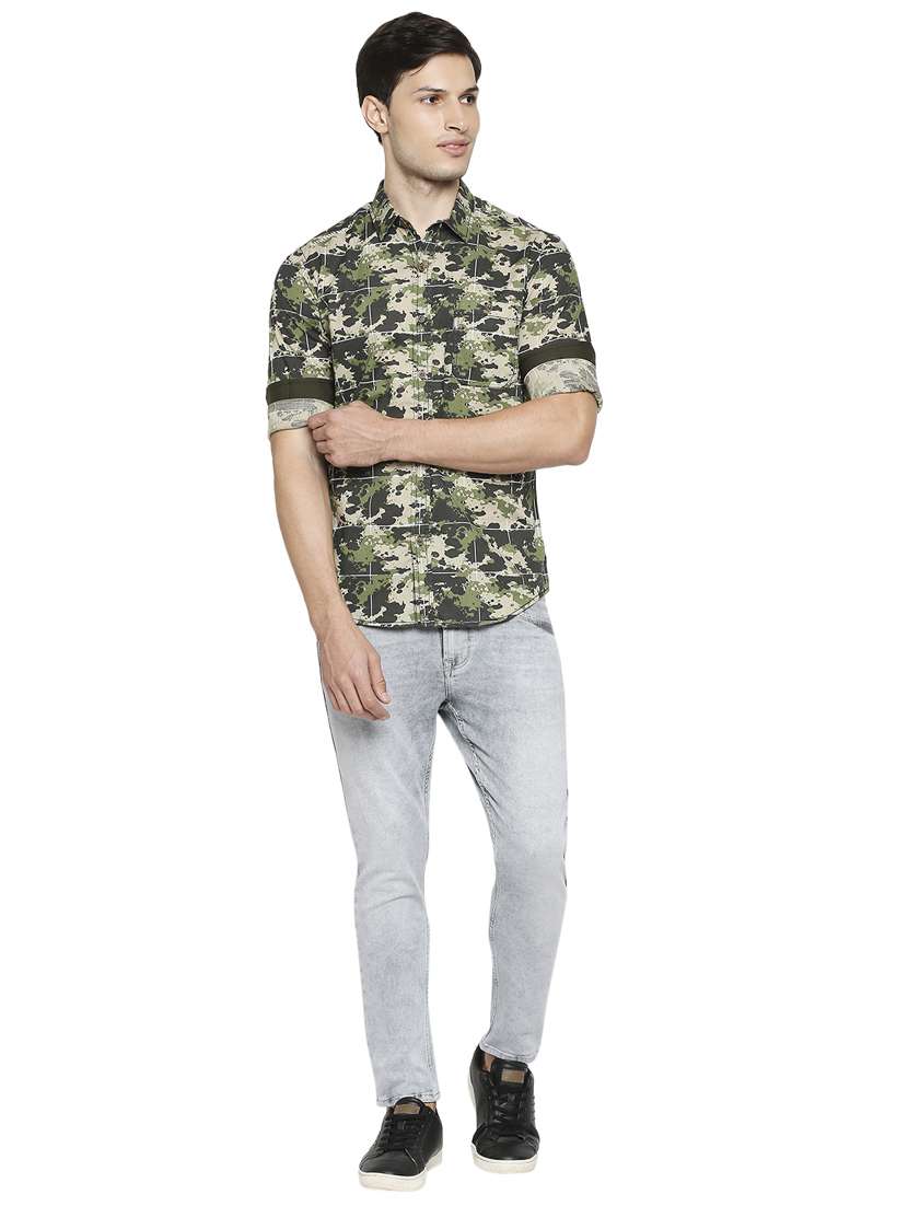 green camouflage casual shirt - 18329650 - Standard Image - 3