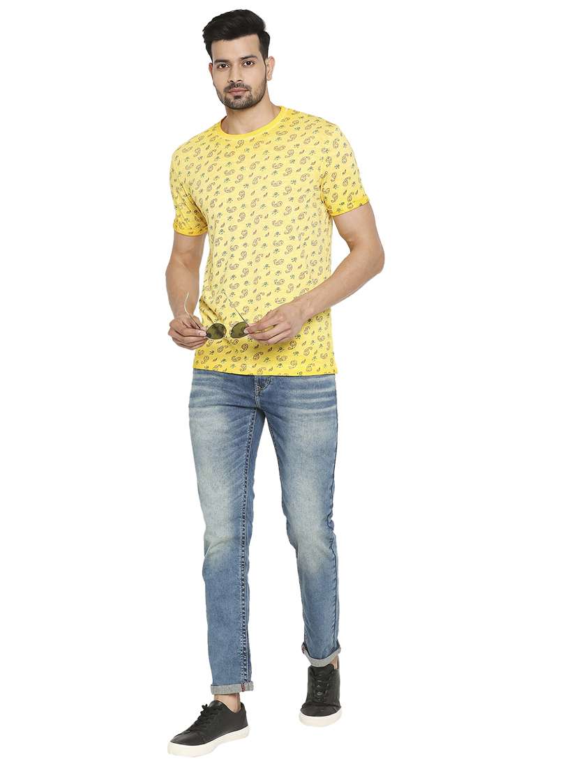 yellow printed t-shirt - 18329877 - Standard Image - 3