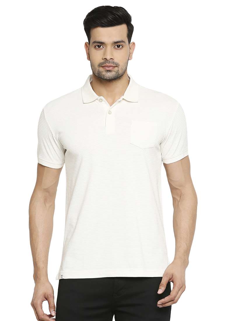 white solid polo t-shirt  - 18329935 -  Zoom Image - 0