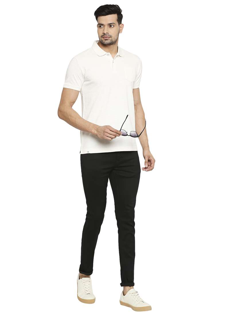 white solid polo t-shirt - 18329935 - Standard Image - 3