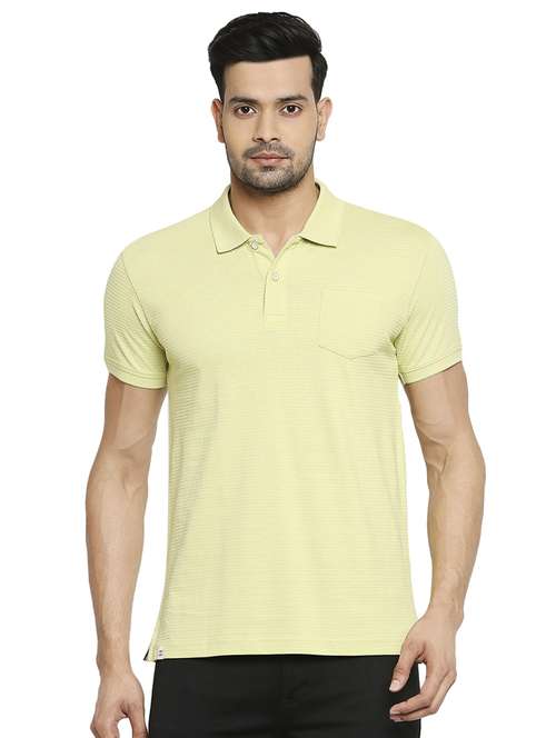 yellow solid polo t-shirt - 18329936 - Standard Image - 0