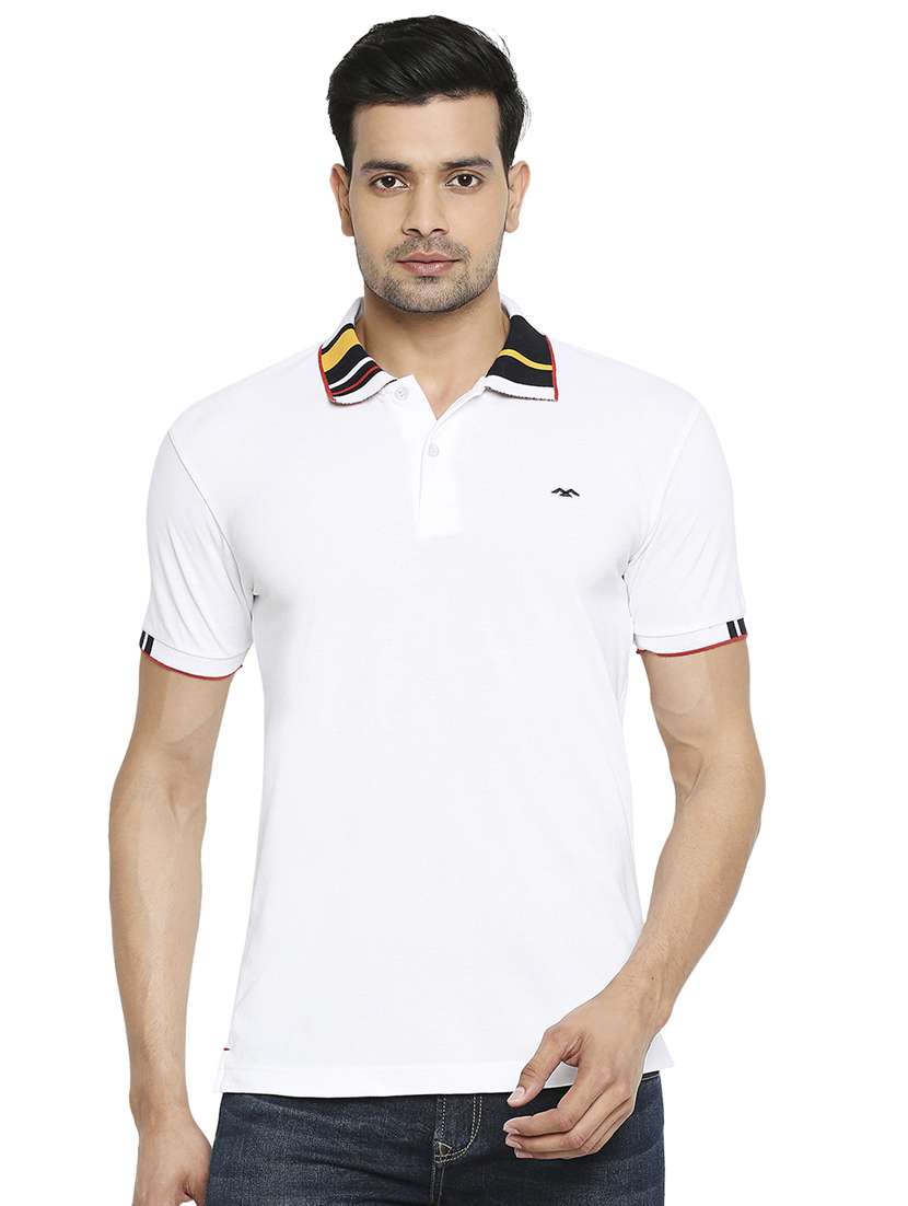 white solid polo t-shirt  - 18329945 -  Zoom Image - 0