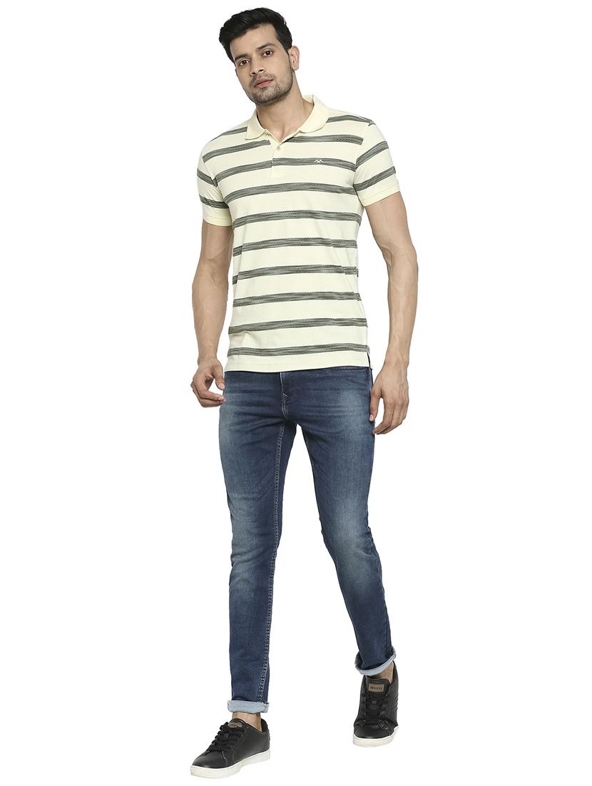 off white striped polo t-shirt - 18329951 - Standard Image - 3