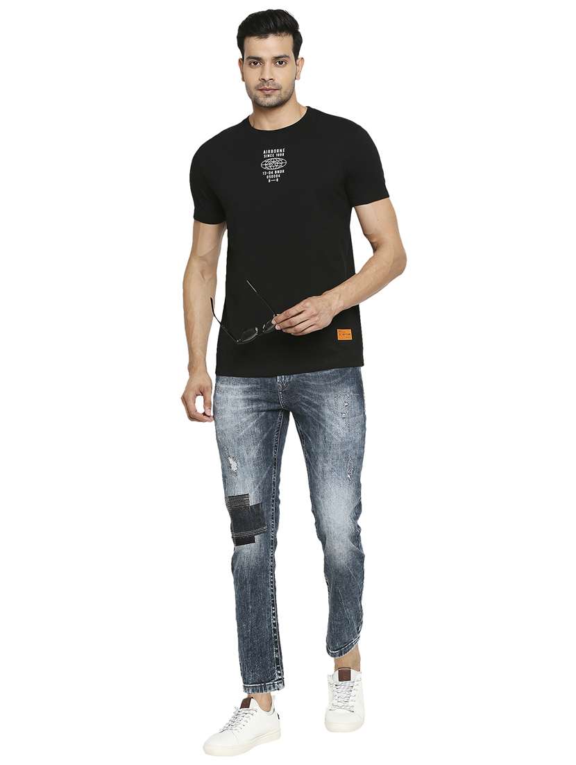 blue solid t-shirt - 18329965 - Standard Image - 3