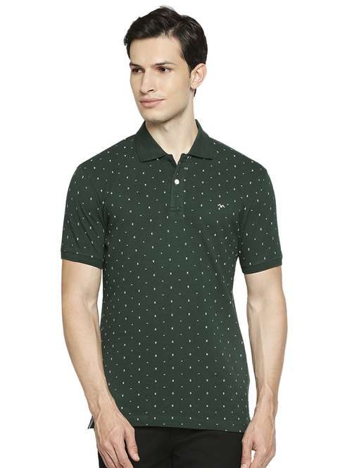 green printed polo t-shirt - 18329978 - Standard Image - 0