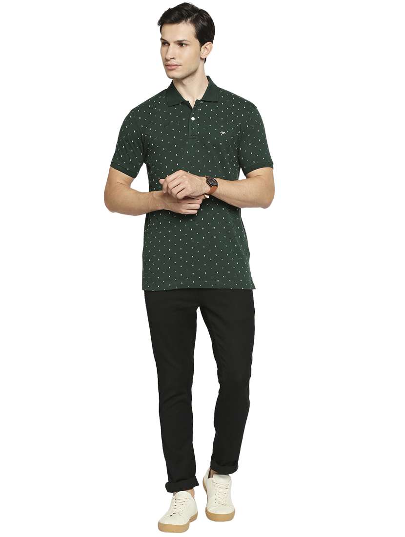 green printed polo t-shirt - 18329978 - Standard Image - 3