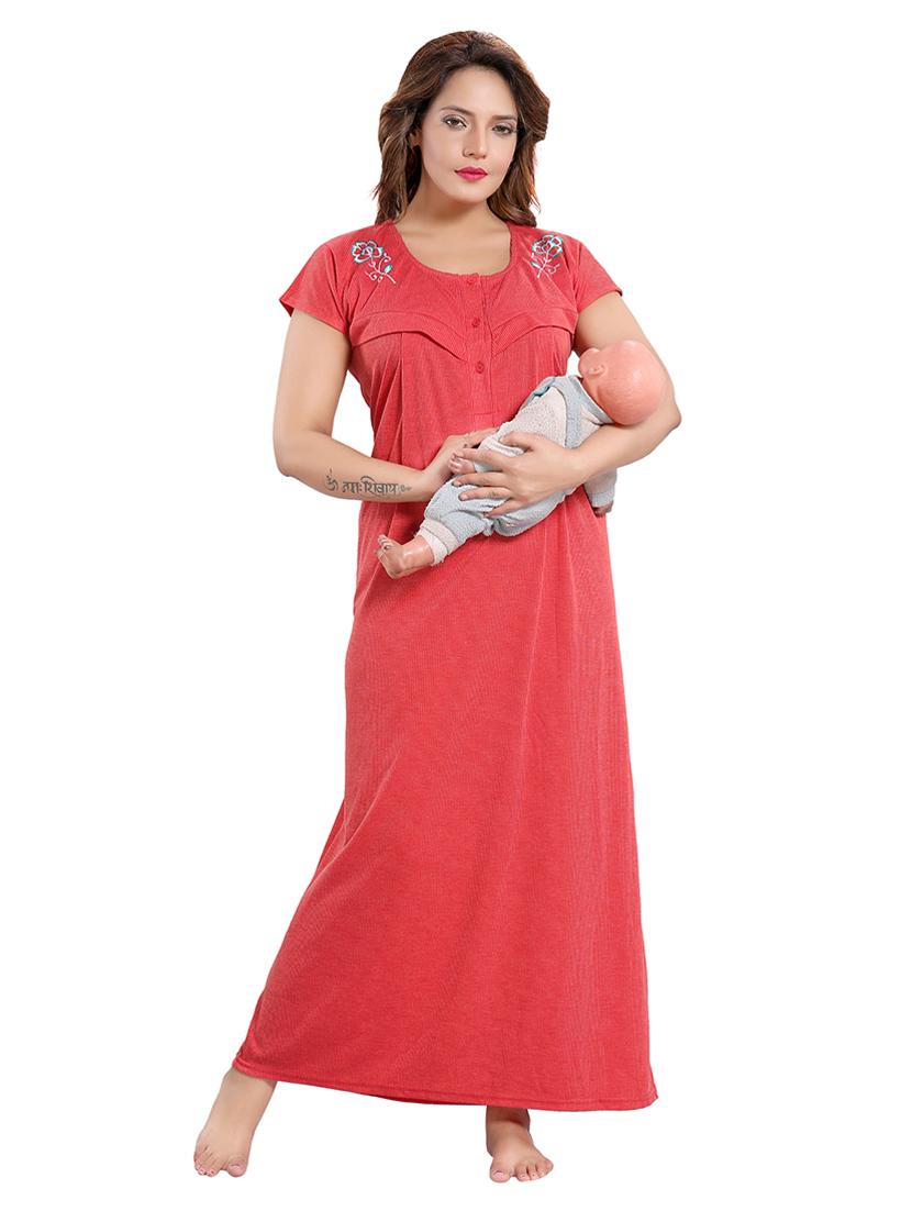 red cotton maternity wear - 18330163 - Zoom Image - 0