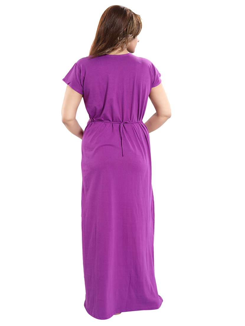 purple cotton maternity wear - 18330171 -  Standard Image - 3