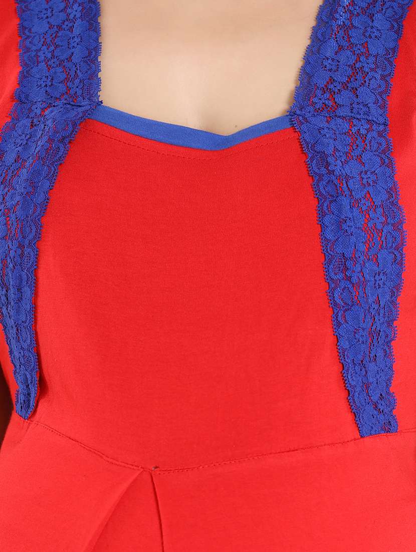 red cotton maternity wear - 18330173 -  Standard Image - 5