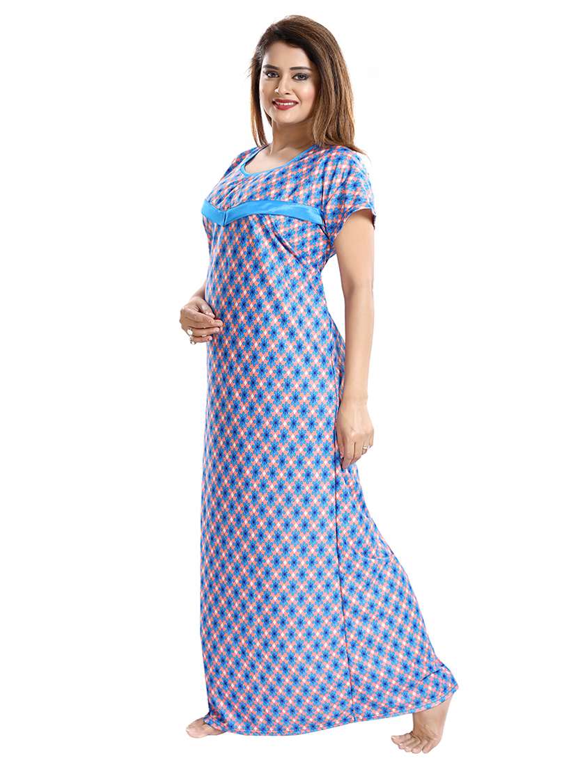 blue satin maternity wear - 18330201 -  Standard Image - 3