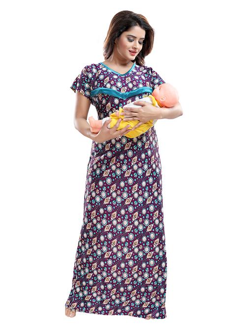 purple satin maternity wear - 18330202 - Standard Image - 0