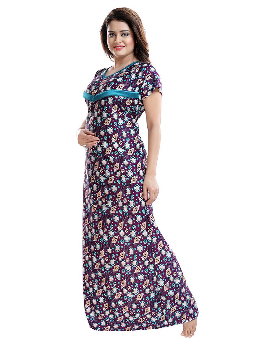 purple satin maternity wear - 18330202 - Standard Image - 3