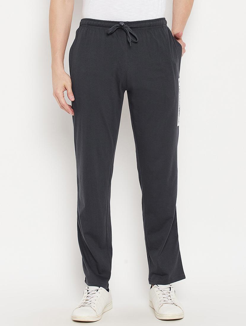 grey solid full length track pant - 18330398 - Zoom Image - 0