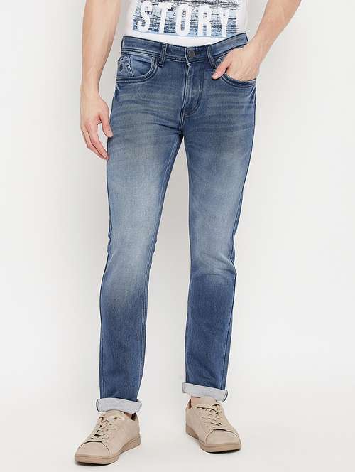 navy-blue light-washed denim jean - 18330405 -  Standard Image - 0
