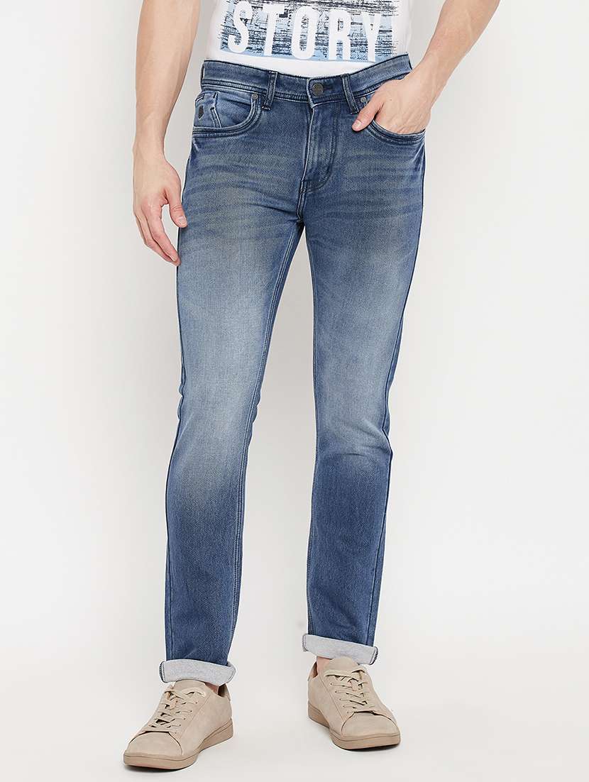 navy-blue light-washed denim jean