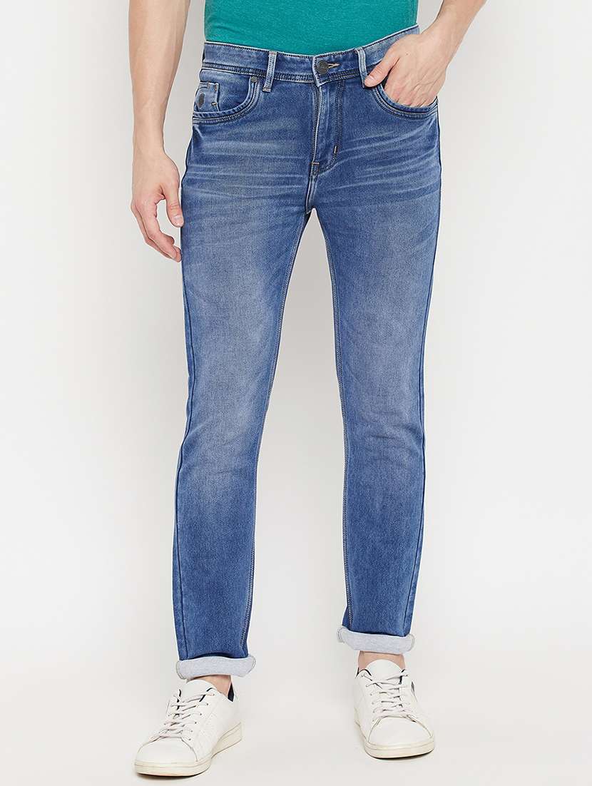 light-blue light-washed denim jean