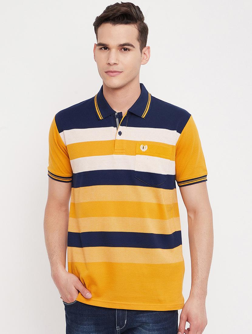 yellow striped polo t-shirt - 18330411 - Zoom Image - 0