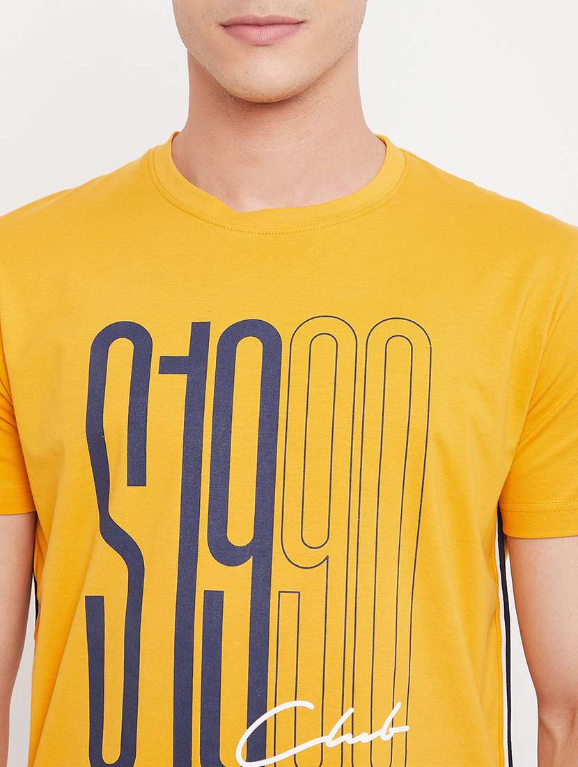 yellow front printed casual t-shirt - 18330418 - Standard Image - 3