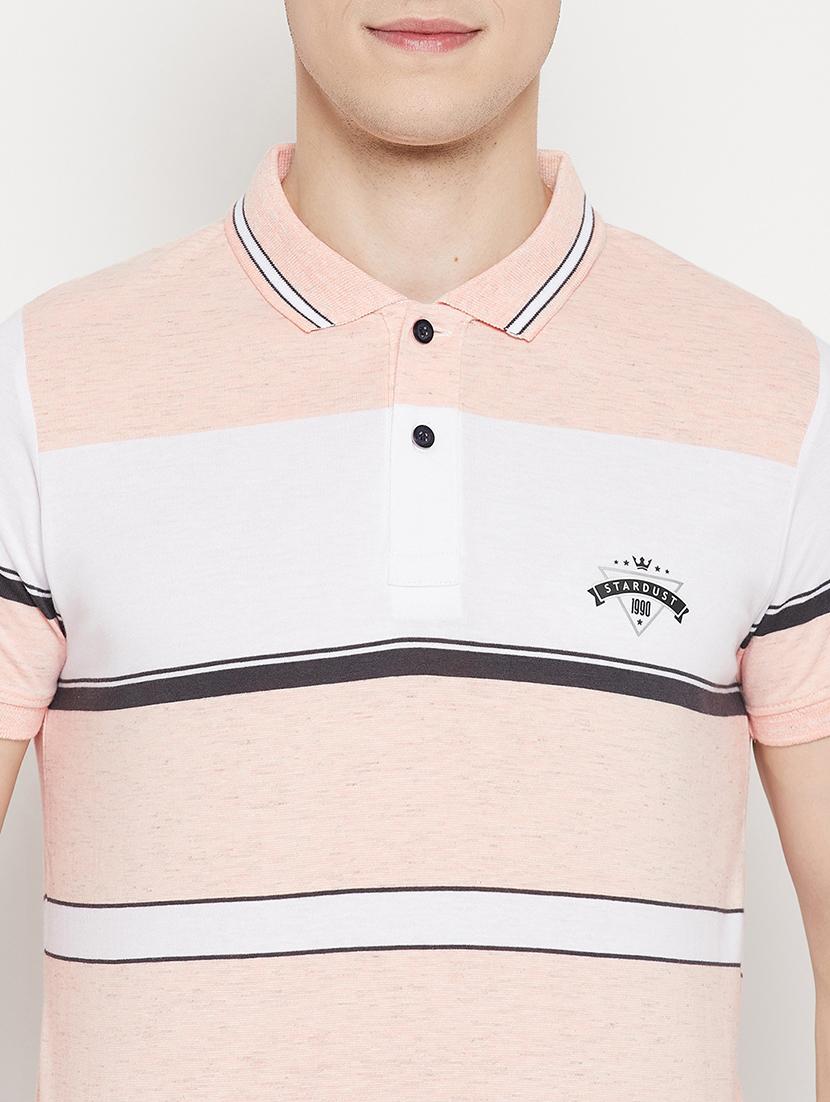 pink striped polo t-shirt - 18330431 - Standard Image - 3