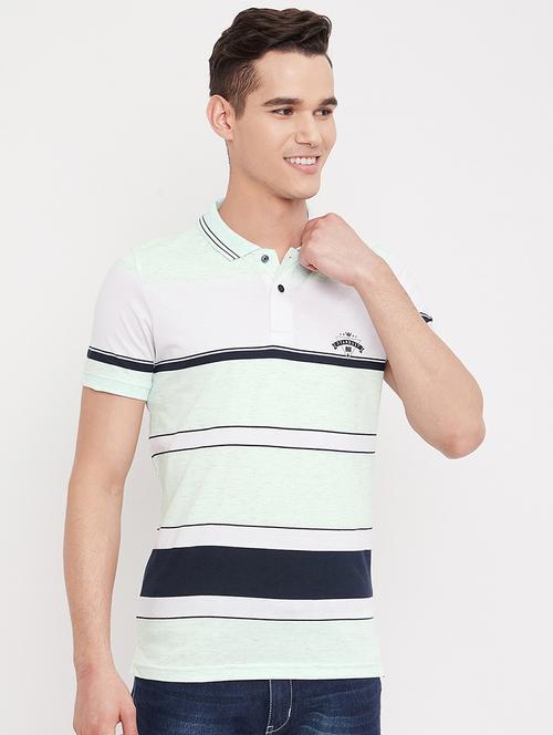 light-blue striped polo t-shirt - 18330432 - Standard Image - 0