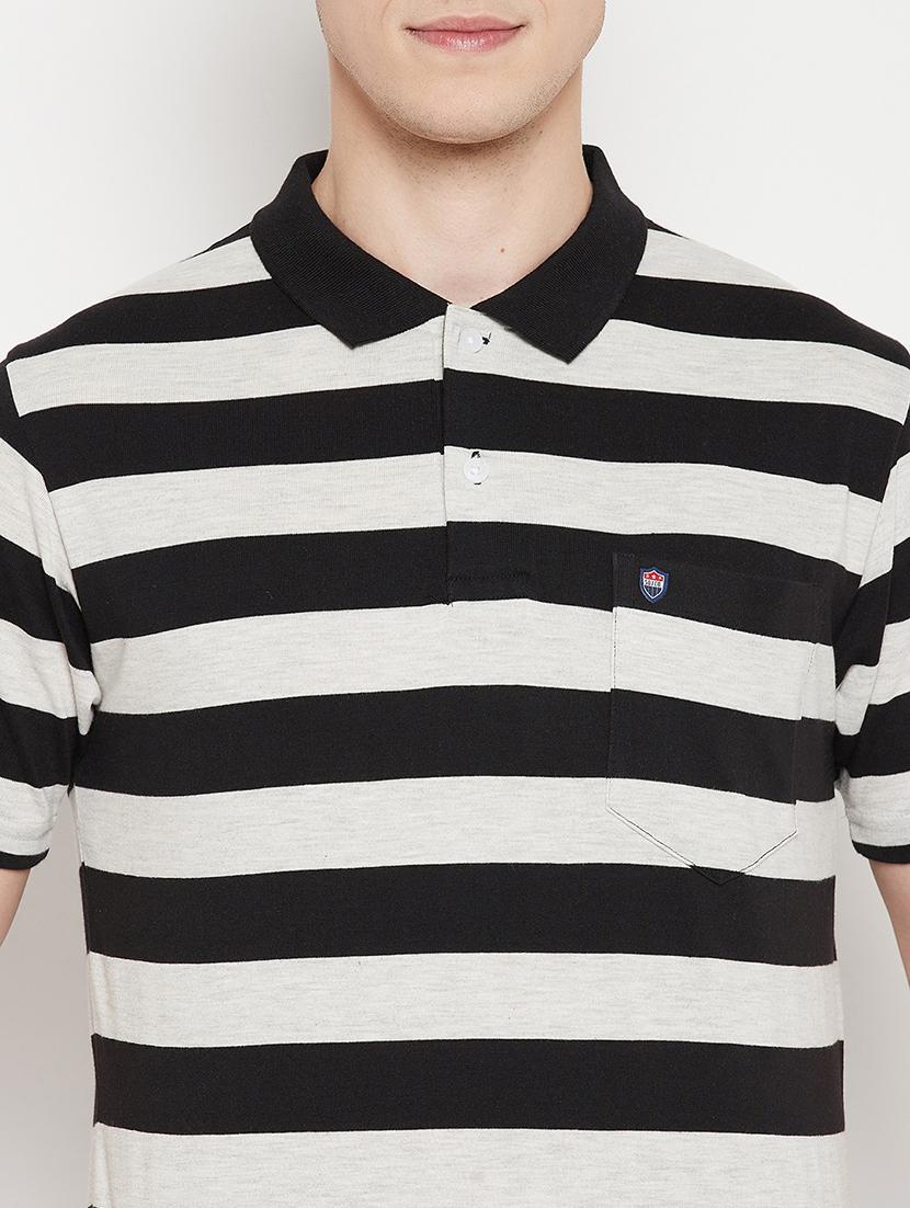 black striped polo t-shirt - 18330436 - Standard Image - 3