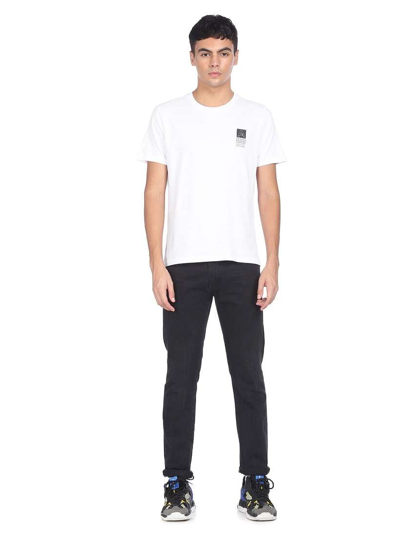 White Back Printed T Shirt