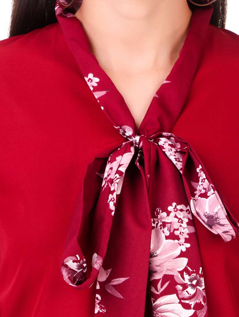 tie up neck floral top - 18333125 -  Standard Image - 3