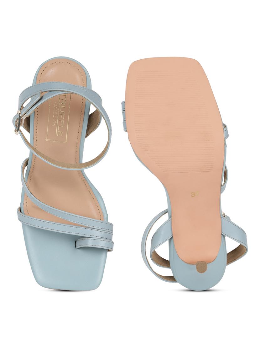 blue pu ankle strap sandals - 18333519 - Standard Image - 3