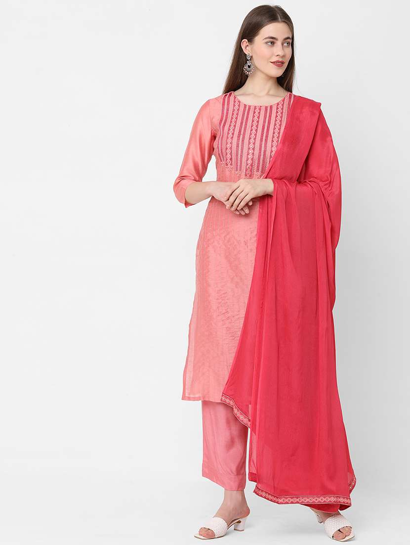 straight pant unstitched suit set - 18333563 - Zoom Image - 0