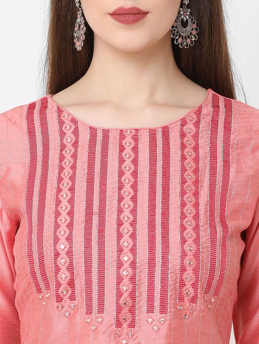straight pant unstitched suit set - 18333563 - Standard Image - 5