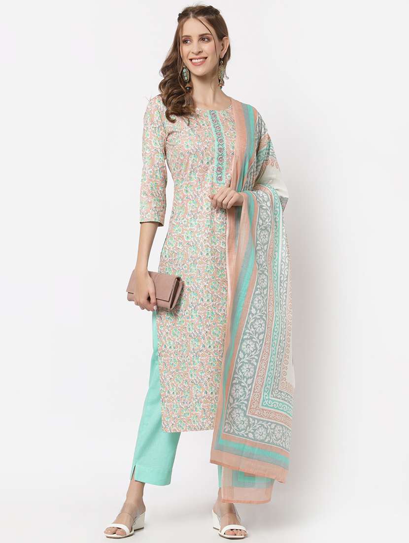 straight pant unstitched suit set