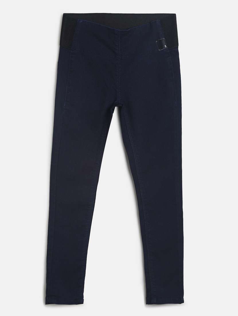 navy blue solid jegging
