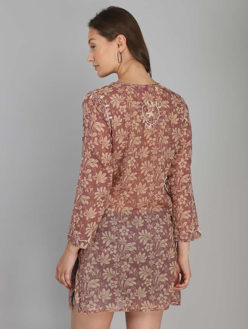notch neck printed tunic - 18333950 -  Standard Image - 3