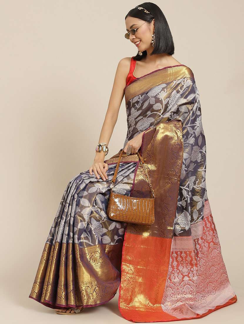women's self design multi colored saree