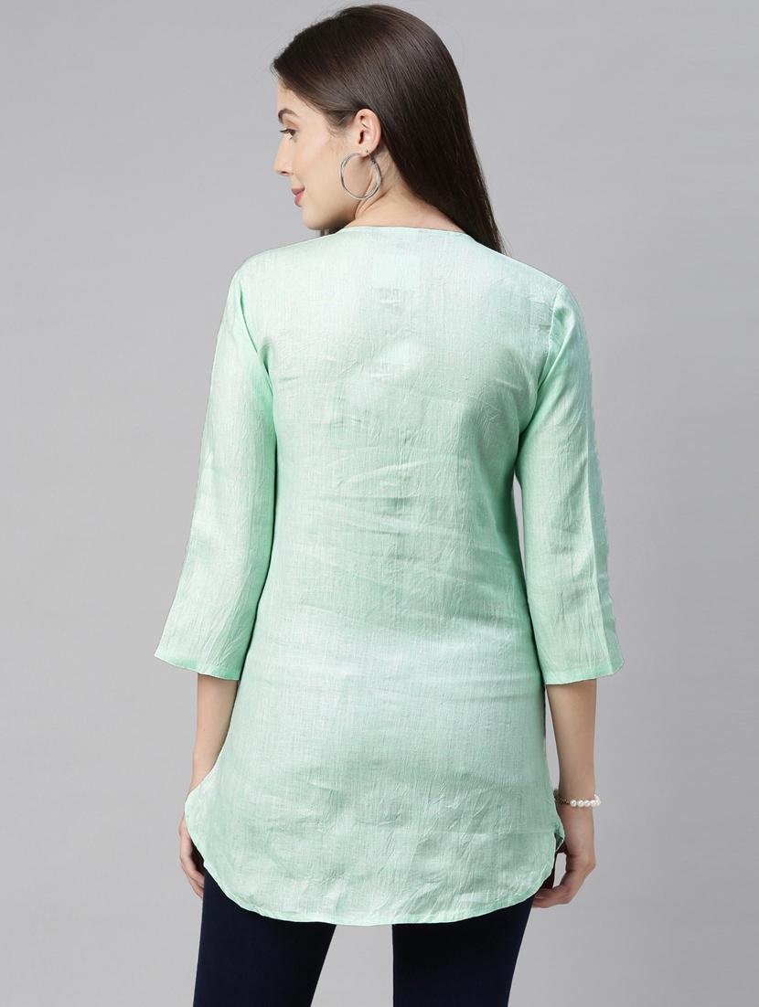 round neck solid top - 18334187 - Standard Image - 3