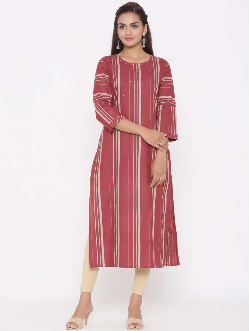 striped straight kurta