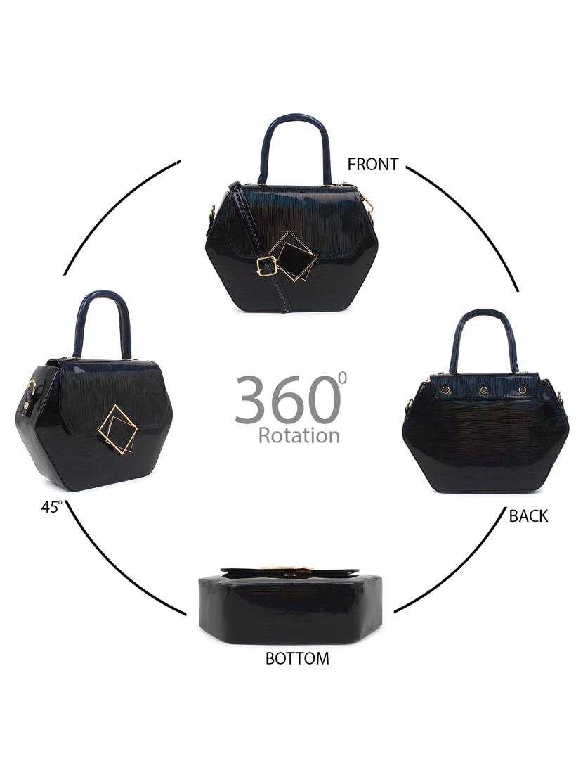 black solid regular sling bag - 18334491 - Standard Image - 8
