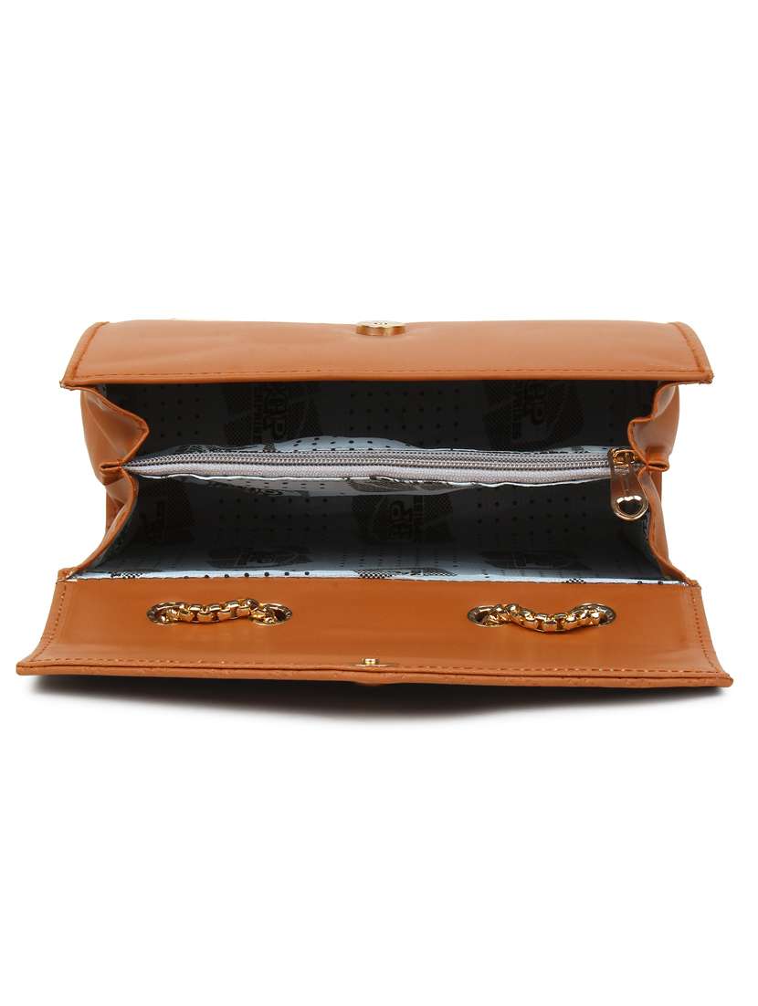 tan solid regular sling bag - 18334495 -  Standard Image - 3