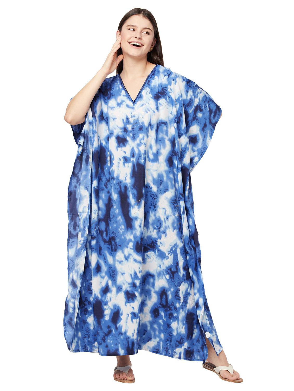 v-neck printed kaftan maxi dress - 18334784 - Zoom Image - 0