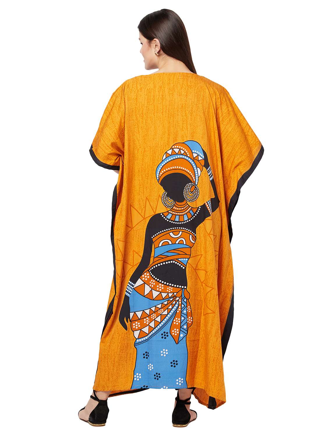 v-neck printed kaftan maxi dress - 18334786 -  Standard Image - 3